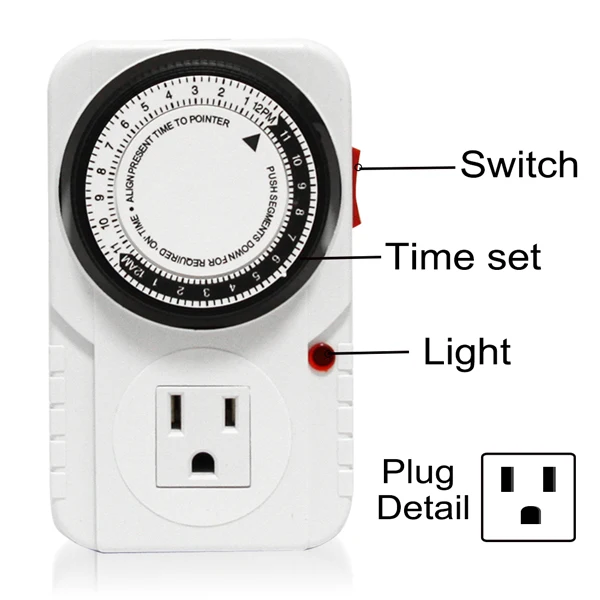 Multifunctional 7-day Weekly Programmable Grounded Digital Electronic Timer Switch