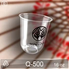 Q500-B pp 16 オンス 16 オンス 500 ミリリットル 500 ミリリットルドーム底包装印刷ビールワイン使い捨てロゴカスタムプラスチックカップ