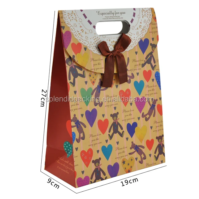 printing die cut handle take away gift bag wholesale paper carry