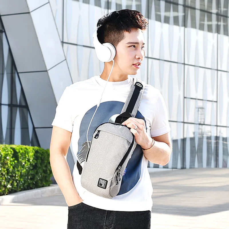Men Women Anti Theft Backpack Canvas Headphone Hole Boys Crossbody Bag Single Shoulder Teenager Chest Bag Sac A Dos Homme BP0210 (28)