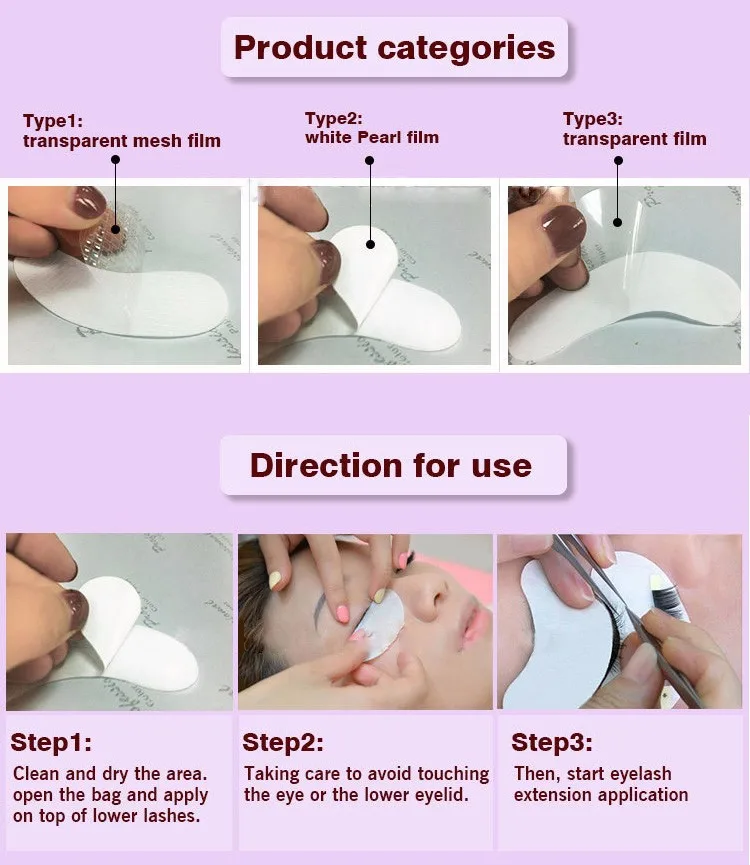 Lint Free eyelash extension eye gel patch for women6