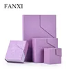 FANXI Elegant Purple And White Color Jewellery Special Patterned Paper Boxes Necklace Earring Custom Paper Box Packaging