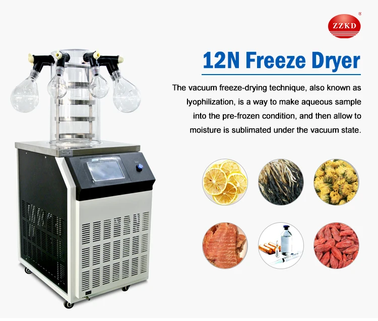 Lab Small Freeze Dryer, 4kg/24 hours, 0.08~0.12m2 