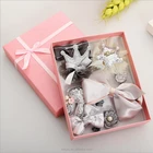 Maya Baby girls Gift box set ribbon hair bows cartoon cute baby fabrics flowers hair clips hair accessories