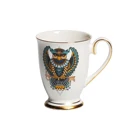 High quality animal printing new bone china owl mug