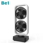 High Quality Be1 Windhole-2 Double Blades 5" Auto Shake Oscillating Ceiling Fan Ac Dc Rechargeable Oscillating Tower Fan