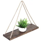 Wall Wood shelves hanging Swing With Jute Rope Rustic Home decor