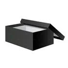 cheap packaging black cardboard shoe box