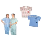 Disposable medical hospital tunic housekeeping scrub uniform for women