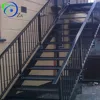 Outdoor metal fire escape staircase /exterior prefab mild steel stairs/hypaethral wrought iron stair handrail