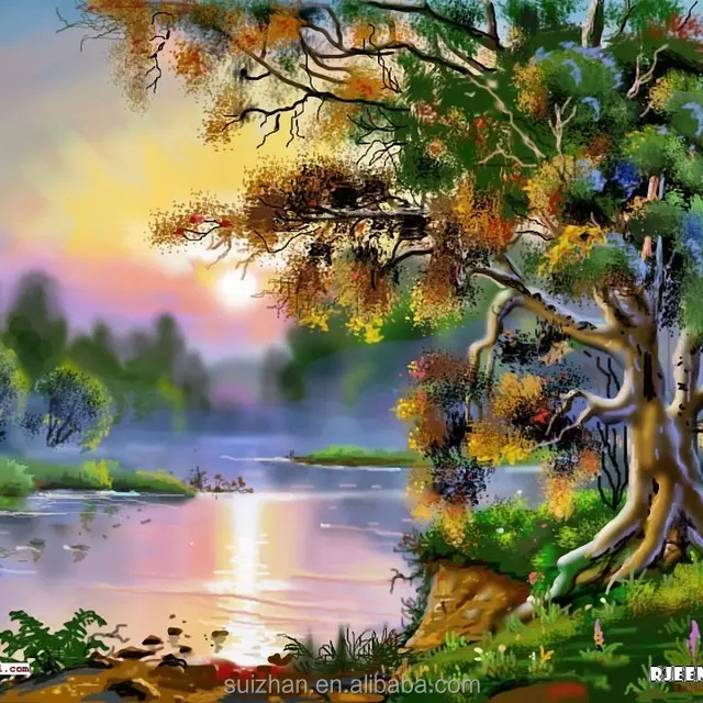 and lake photo 5d diamond diy painting wallpaper home decoration