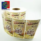 Plastic organic foods private popcorn stick on food label