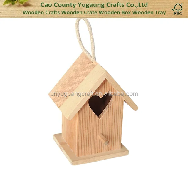 customized wooden christmas small bird houses wood carved bird