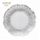 Wholesale wedding party silver glass charger plates