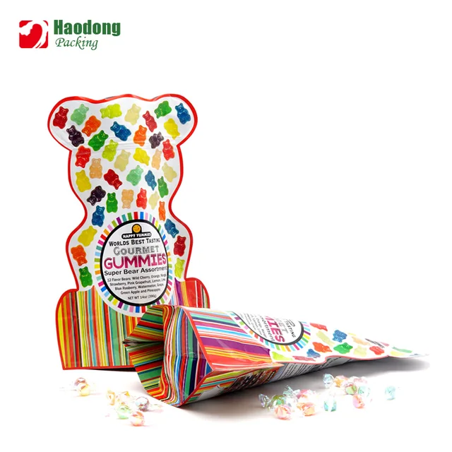 custom shaping bag with printing for snack candy food packaging