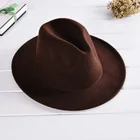 Wholesale vintage classic wide brim faux wool felt fedora men woman panama hat