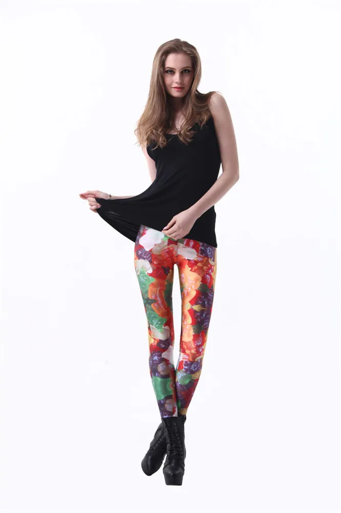 Free shipmentDrop Ship Fitness Legging Printed Women Delicious Candy Leggins Digital Printing Food Leggings Fashion Girls Punk P