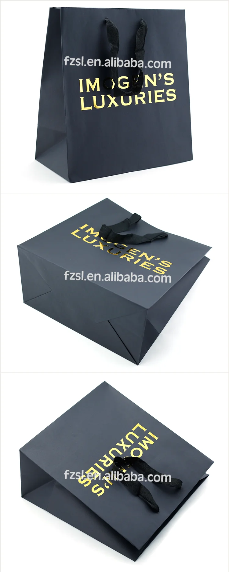5x15x30 4cm printing:gold hot stamping material:150g black kraft