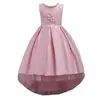 Princess dress baby girls fashion flower princess dress children lace sleeveless wedding dress