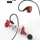 Konfulon Dual moving coil in-ear mobile phone earphones real bass microphone TPE earphones super bass earphones earbud