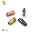 Custom long engraved logo charms metal beads for jewelry