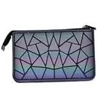 Hot Sale PU Wallet Woman Handbags Diamond Shape Ladies Purse 2019 Card Travel Geometric Luminous Fashion Wallets
