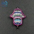 Best selling Mexico fashion jewelry micropave cz evil eye factory wholesale copper alloy hamsa bracelet