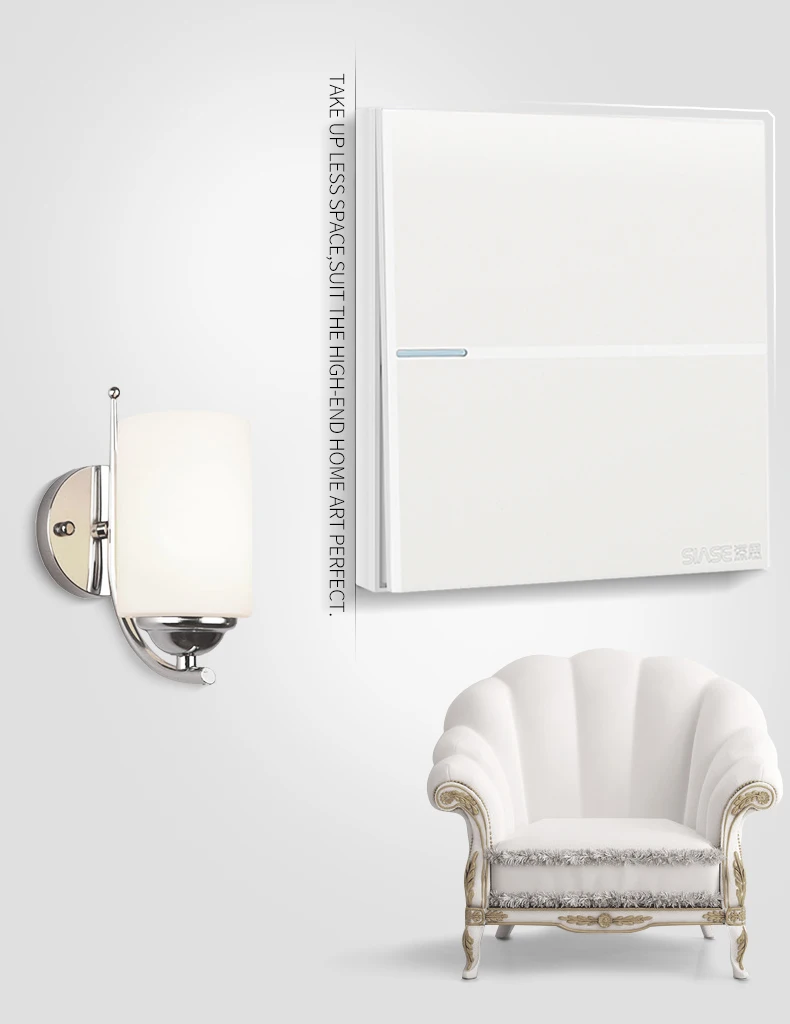 OEM Home Mounted 10A 250V Power electrical wall 1 gang 1 way switch