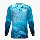 100% polyester dye sublimation long sleeve fishing t shirt