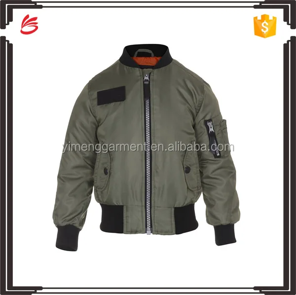 Zip-front green bomber jacket bulk wholesale jacket