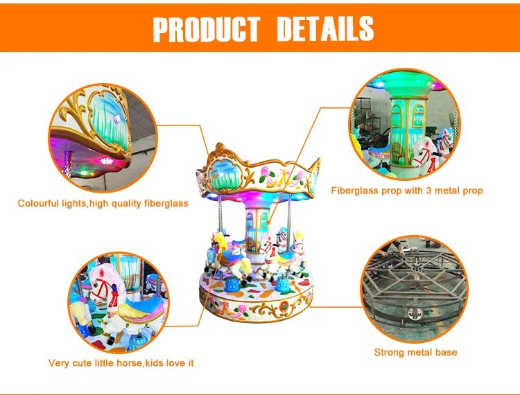 Fairground Amusement Park Kids Rides Game Machine 6 Seats Royal Carousel for Sale