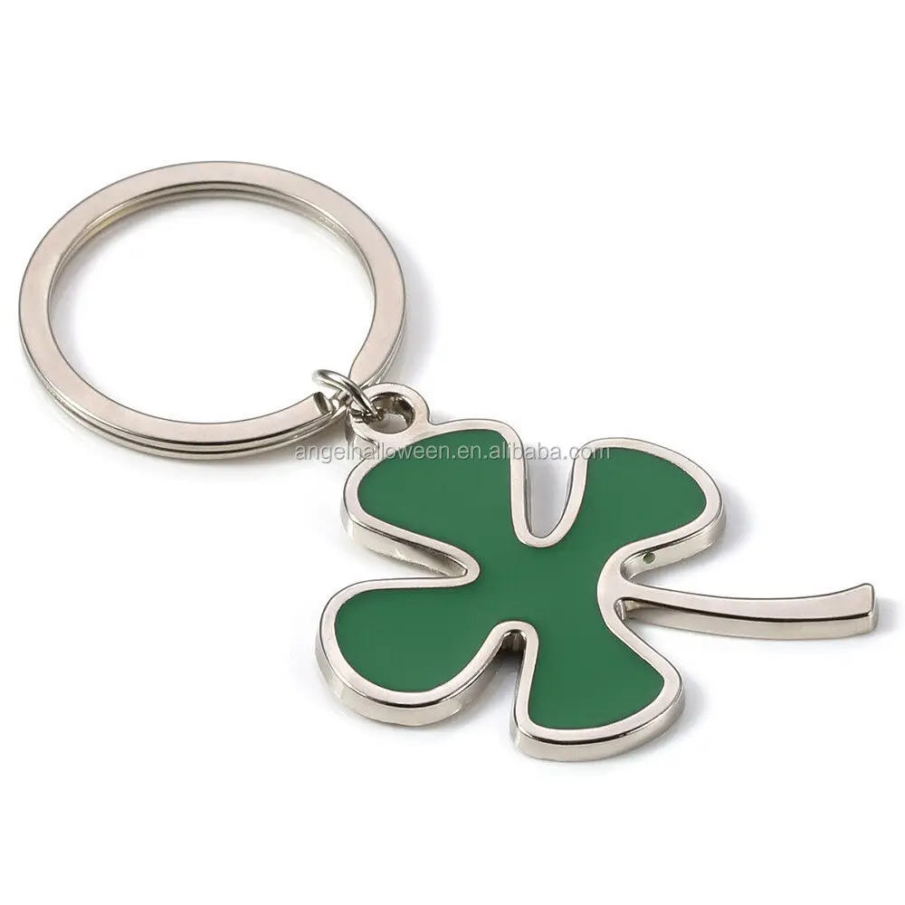 real green four leaf clover charm ice drop pendant&keychain&