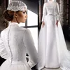 Various Style Custom Made Muslim Arab Long Sleeves Lace Bridal Gowns islamic Wedding Dress