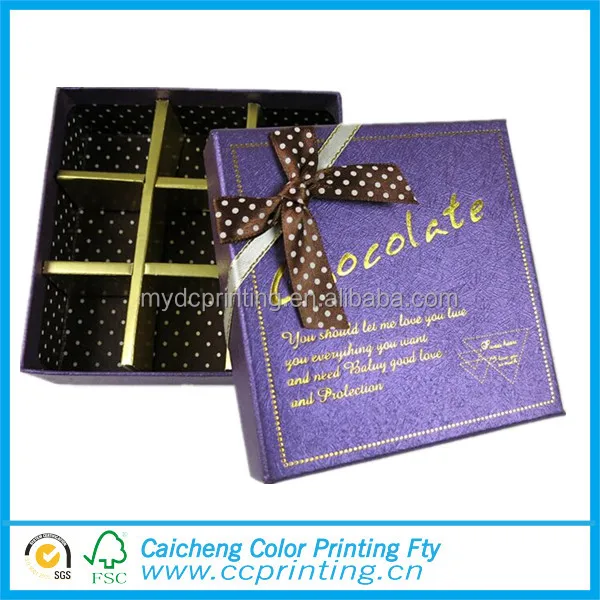 yiwu brand chocolate gift paper boxes set with ribbon