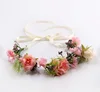 2018 Hot Sale Fabric Artificial Flower Crowns Floral Wreaths With Ribbon For Wedding And Party