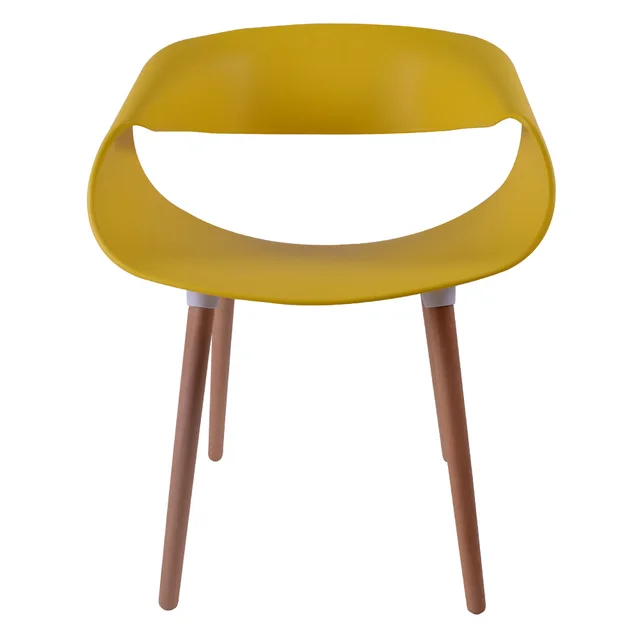 Modern Furniture fashion design plastic living room chair pp back with wood legs