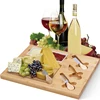 High Quality Bamboo Cheese Cutting Board and Knife Set with Ceramic Tray