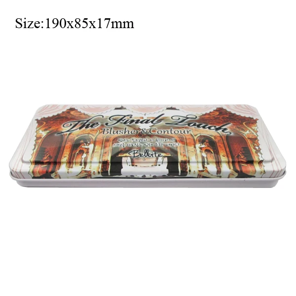2018 hot sale luxury embossing plain cosmetic lip blam gift tin box with mirror inside