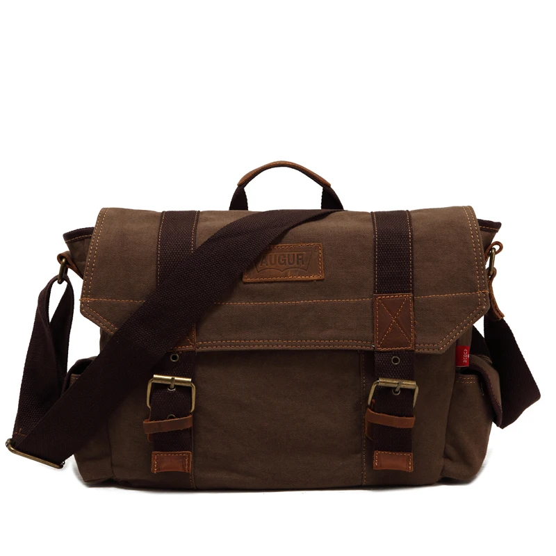 Hot 2015 New brand fashion black men messenger bags high quality canvas bag vintage brown shoulder bags casual men's travel bags