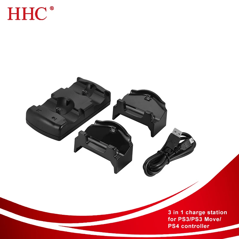 Hot selling 3 in 1 charging station charger for wireless PS3 Move/PS3/PS4 controllers