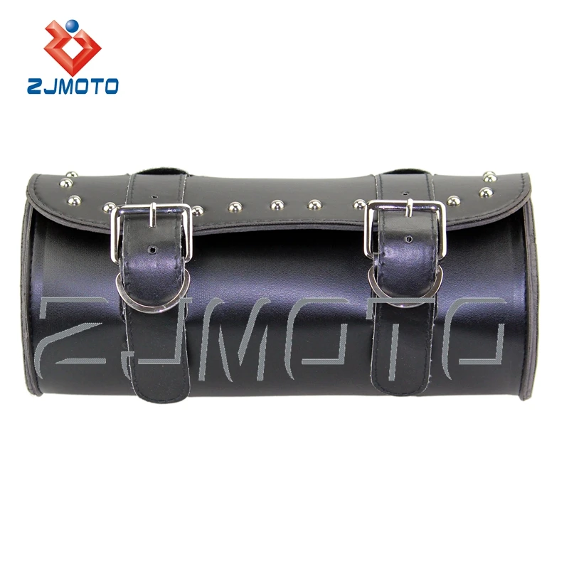 Zjmoto Leather Motorcycle Front Fork Tool Bag Fit To Harley Davidson