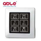2 gangs 6 way Home automation system wireless electric curtain switch