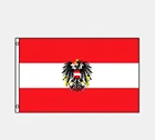 3x5 Austria Flag with Austrian Eagle Banner Indoor Outdoor