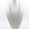 multi layer silver chain necklace patterns with bead