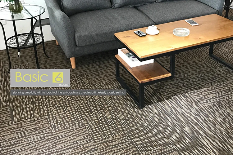 Heave Traffic Use 50x50cm 25*100 cm PP School thick Carpet Tile with PVC or Cushion Backing