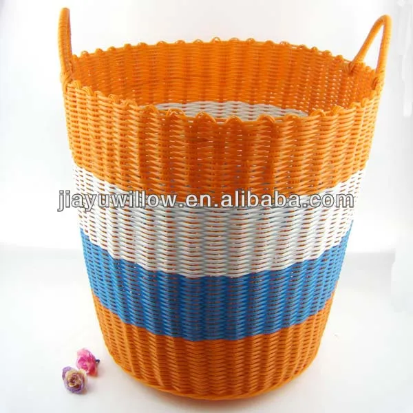 polyrattan woven laundry basket hamper