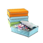 Dresser Drawer Organizer non woven Beautiful Blue Set of Foldable Bras Underwear Socks Ties 4 set Organizers storage boxes