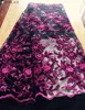 Hot sale 100% polyester African lace embroidery tulle lace fabric