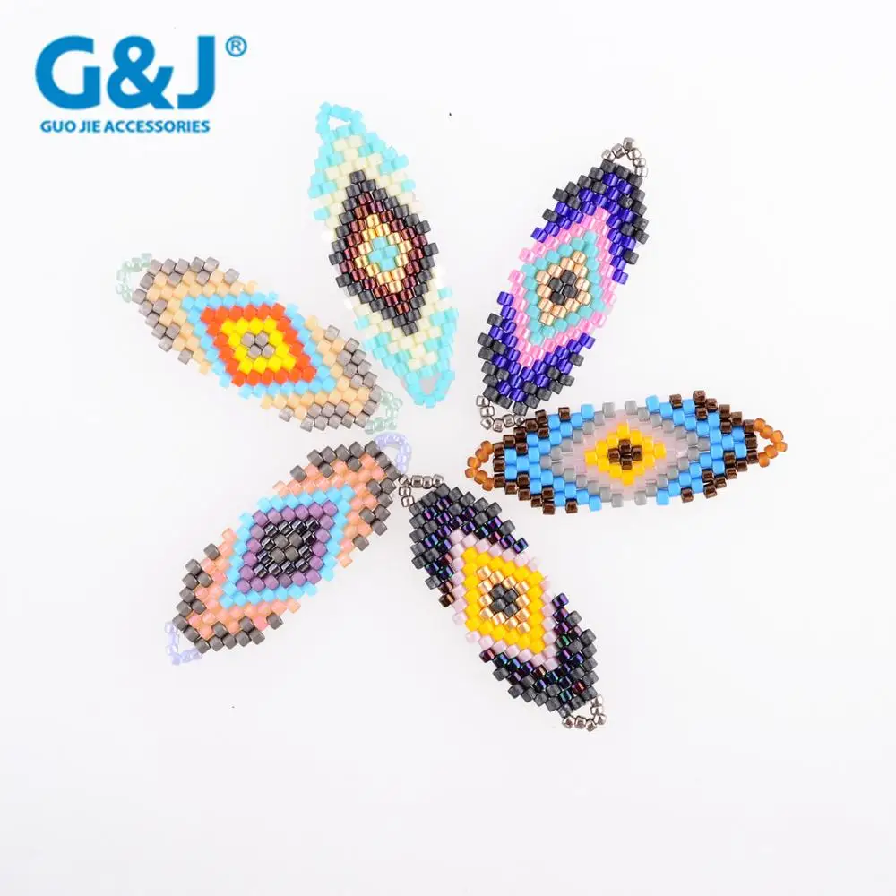 guojie brand wholesale rainbow color bead loose DIY round glass beads pendant