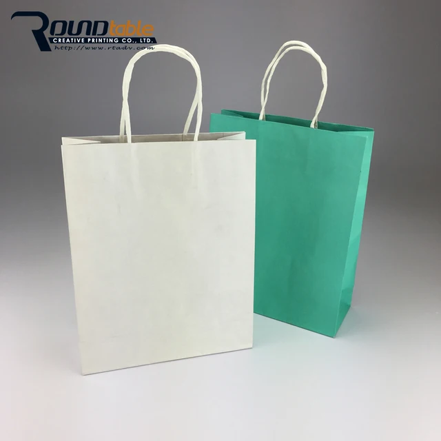 pantone color printed paper bag with cotton rope handle